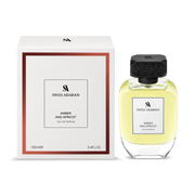 Swiss Arabian Amber and Apricot 100ml Eau De Parfum is a delightful women's fragrance, elegantly housed in a perfume bottle with chic white and red packaging.