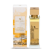 The Swiss Arabian Essence Of Casablanca 100ml Extrait De Parfum, packaged with architectural artwork, presents a timeless scent for all genders.