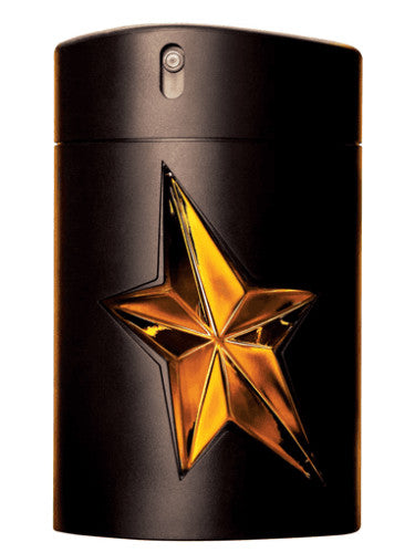 The Thierry Mugler Amen Pure Malt 100ml EDT by Mugler is housed in a black bottle featuring a star-shaped amber design, emanating an intriguing blend of oriental woody notes.