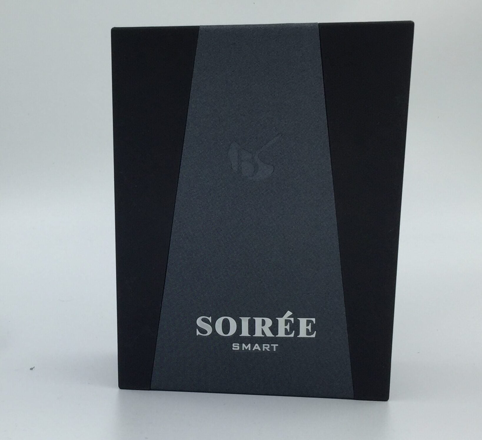 A black Giovanni Bacci Soiree Smart Fragrance box with the word fragrance for men on it from the brand Lattafa.