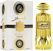 A Lattafa Sumou 100ml Eau De Parfum, in a box.