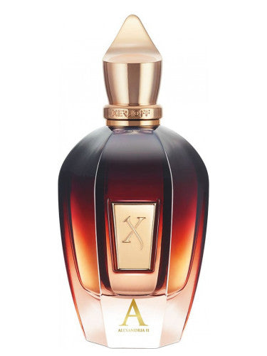 A Xerjoff Alexandria II 100ml Eau De Parfum bottle of aphrodisiac perfume on a white background.