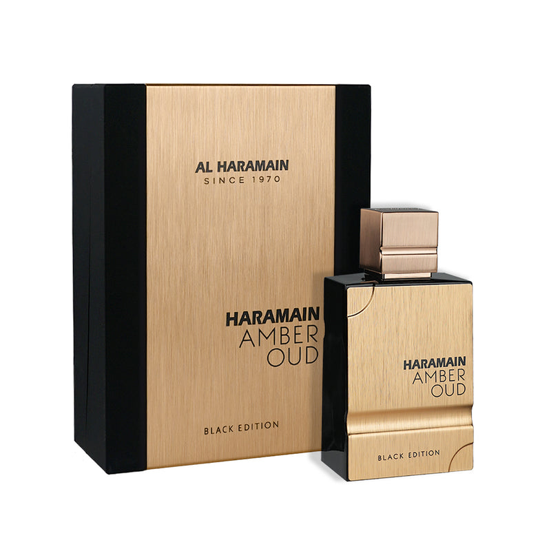 Load image into Gallery viewer, Al Haramain presents a captivating fragrance with their Al Haramain Amber Oud Black Edition Eau de Parfum in the 60 ml bottle. This enchanting scent combines the deep notes of oud and amber, creating an
