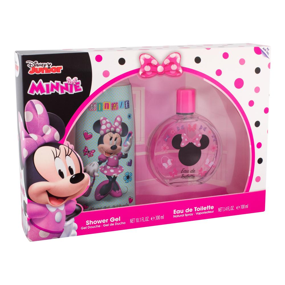 The Disney Junior Minnie 100ml EDT gift set includes a charming 300ml shower gel and a 100ml Eau De Toilette, beautifully housed in a box featuring pink polka dots and an iconic Minnie graphic.