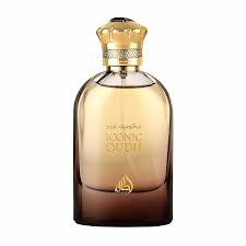 A Lattafa Iconic Oudh 100ml Eau De Parfum bottle on a white background.