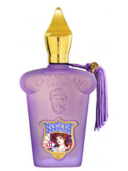 A bottle of purple Xerjoff La Tosca 100ml Eau De Parfum with a gold tassel.