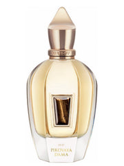 An Xerjoff Pikovaya Dama 100ml Eau De Parfum bottle with a gold lid.