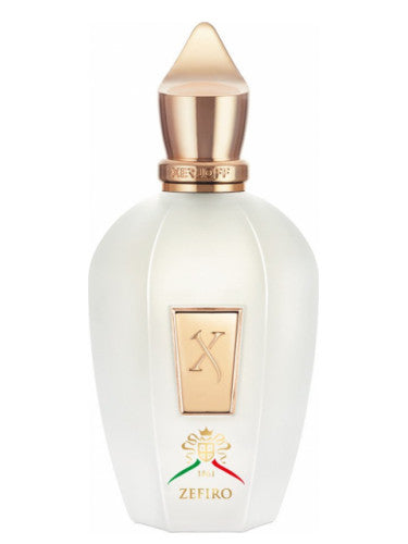 A bottle of Xerjoff Zefiro 100ml Eau De Parfum perfume, a fragrance for men & women, with the letter x on it.