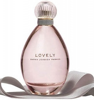 A bottle of Sarah Jessica Parker Lovely 100ml Eau De Parfum displayed on a white background.