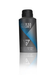 The Guess Night deodorant spray for men, in black and blue with a reflective finish, is 150ml and offers the Eau de Toilette essence for fragrance enthusiasts.