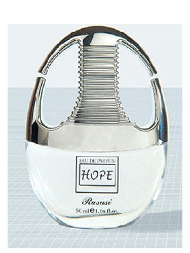 A bottle of Rasasi perfume, Rasasi Hope Pour Femme 50ml EDP, delicately placed on a table.