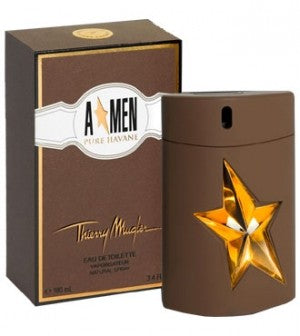 A Mugler Amen Pure Havane 100ml EDT spray with a gourmand interpretation and tobacco scent, in a 100 ml bottle.