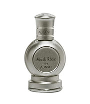 A bottle of Ajmal Rose Musc Eau De Parfum by Ajmal on a white background sold by Rio Perfumes.