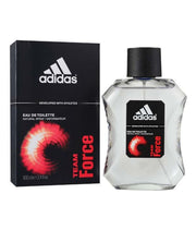 Adidas Team Force Eau de Toilette for men, offered in a 100ml bottle with branded packaging, is available in a Buy 1 Get 1 Free deal.