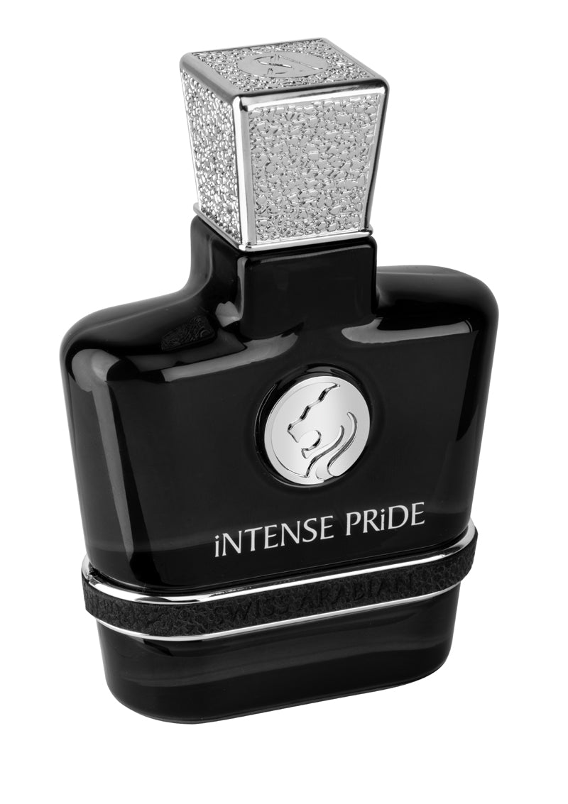 A Swiss Arabian Intense Pride 100ml Eau De Parfum on a white background.