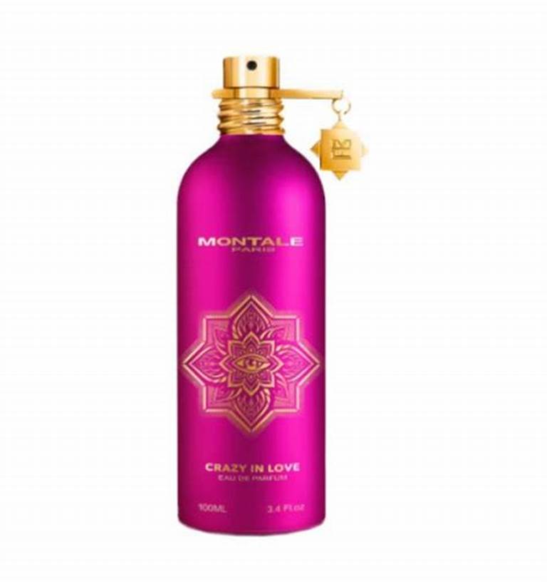 A bottle of Montale Paris Crazy In Love 100ml Eau De Parfum with a gold medallion on it from Montale Paris.