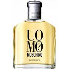 A 125ml bottle of Moschino Uomo Eau De Toilette for men available at Rio Perfumes.