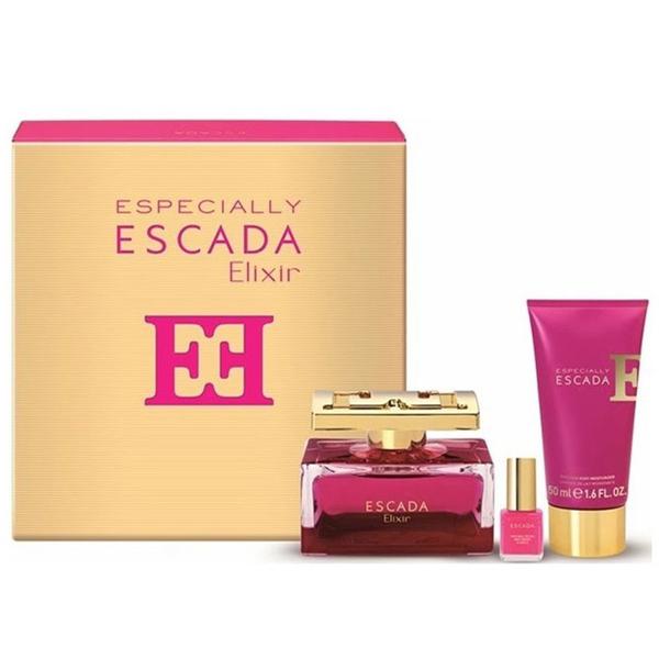 Escada Especially Elixir 75ml EDP Gift Set - a specially crafted gift set featuring the intense version of the iconic rose fragrance.