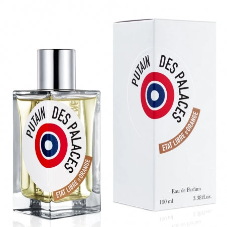 The ETAT Libre d' Orange Putain des Palaces 100ml unboxed perfume by ETAT Libre d' Orange is a floral fragrance that exudes seductive elegance, though it does not include the chic bottle and box with the circular red, white, and blue logo.