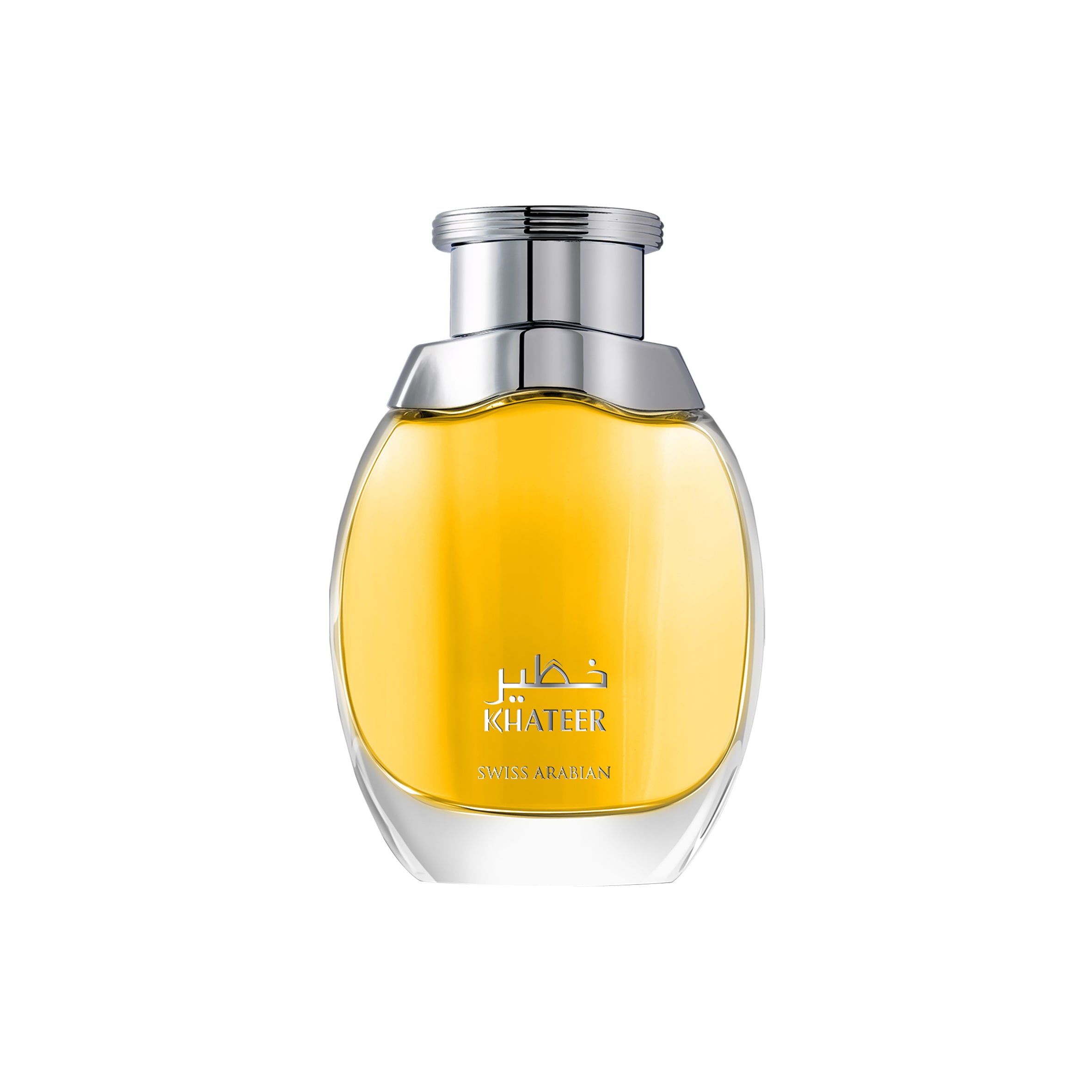 A bottle of Swiss Arabian Khateer 100ml Eau De Parfum on a white background.