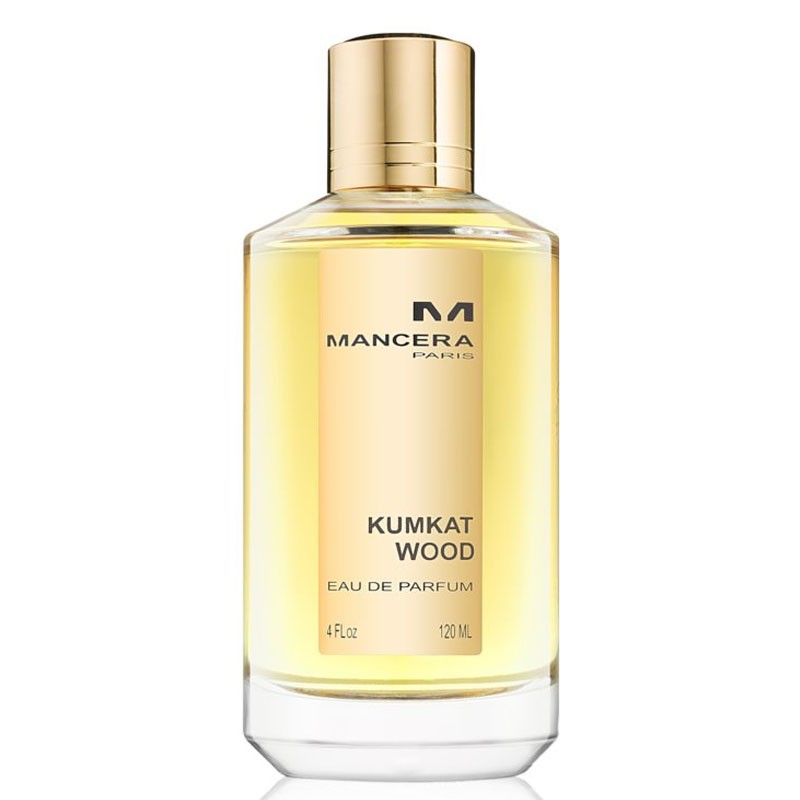 A fragrant bottle of Mancera Kumkat Wood 120ml Eau De Parfum.