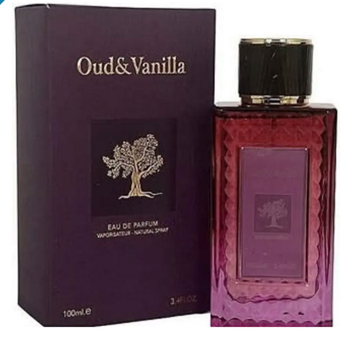 Fragrant Fragrance World Oud & Vanilla blend in this 100ml eau de toilette.