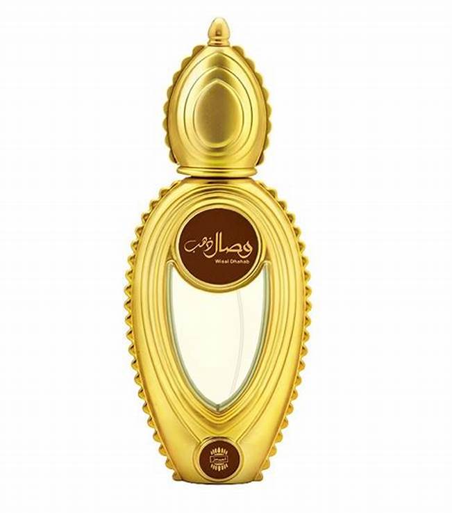 An Ajmal Wisal Dhahab 50ml Eau De Parfum bottle from Rio Perfumes on a white background.